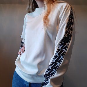 White Nike Crewneck Sweatshirt with Sleeve Design